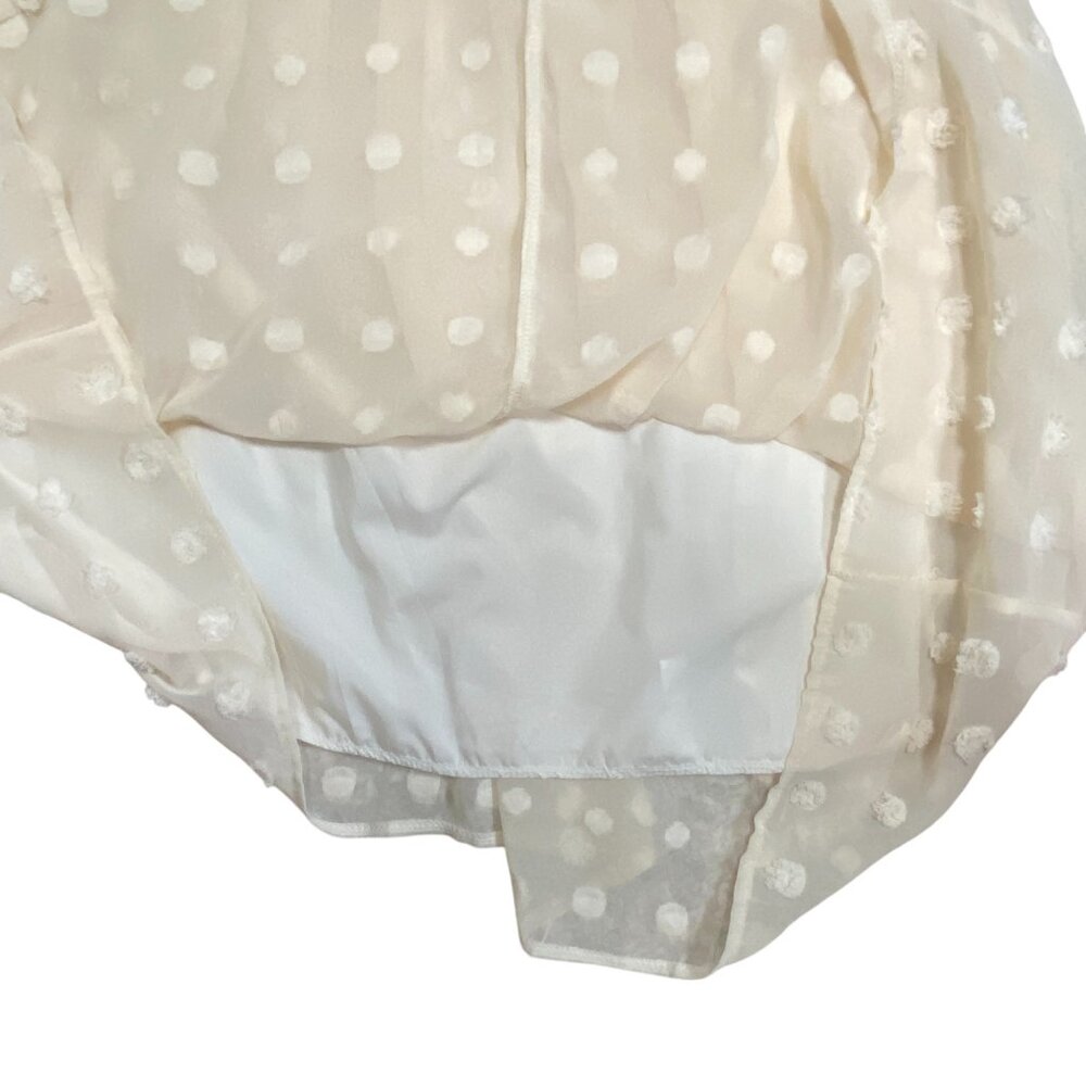 Ecowish Babydoll Swiss Dot Mini Dress Ivory Euro Summer Cottagecore Boho-L - Picture 8 of 16